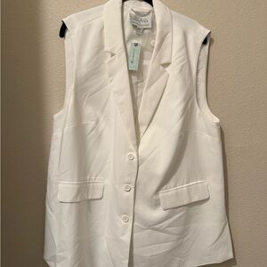 Anthropologie Ivory Sleeveless Vest